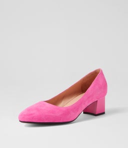 OLEDIA DF BRIGHT PINK GLOSS HEEL SUEDE