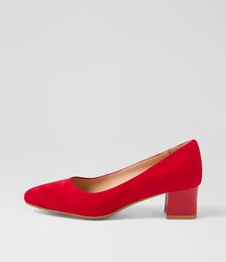 OLEDIA DF RED GLOSS HEEL SUEDE