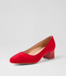 OLEDIA DF RED GLOSS HEEL SUEDE