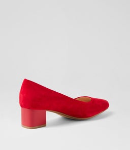 OLEDIA DF RED GLOSS HEEL SUEDE