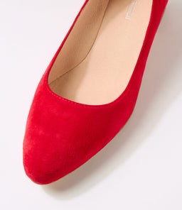OLEDIA DF RED GLOSS HEEL SUEDE