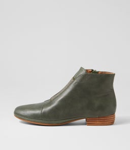 RALL DF DK OLIVE GLITTER LEATHER ELASTIC