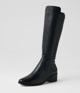 SIMSIN DF NAVY LEATHER STRETCH SMOOTH