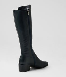 SIMSIN DF NAVY LEATHER STRETCH SMOOTH