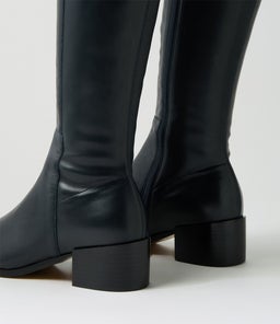 SIMSIN DF NAVY LEATHER STRETCH SMOOTH