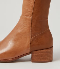 SIMSIN DF TAN LEATHER STRETCH SMOOTH