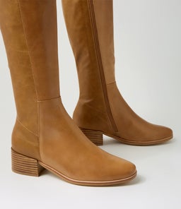 SIMSIN DF MID TAN LEATHER STRETCH SMOOTH