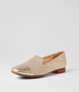 TOTHER DF PALE GOLD LEATHER FABRIC