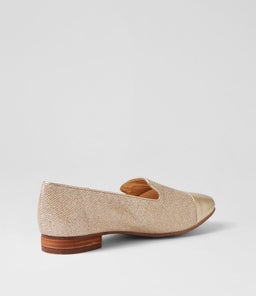 TOTHER DF PALE GOLD LEATHER FABRIC