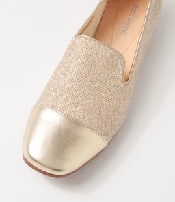 TOTHER DF PALE GOLD LEATHER FABRIC