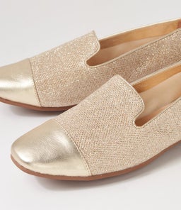 TOTHER DF PALE GOLD LEATHER FABRIC