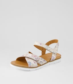 ESTUNE DF TAUPE FLORAL LEATHER