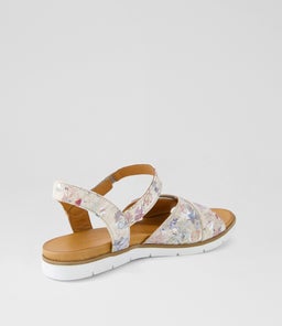 ESTUNE DF TAUPE FLORAL LEATHER