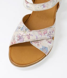 ESTUNE DF TAUPE FLORAL LEATHER