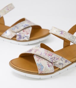 ESTUNE DF TAUPE FLORAL LEATHER