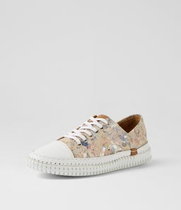 JOSSEY DF TAUPE FLORAL LEATHER