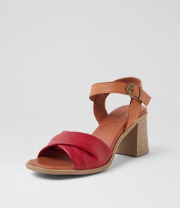 MOAMA DF DK RED TAN LEATHER