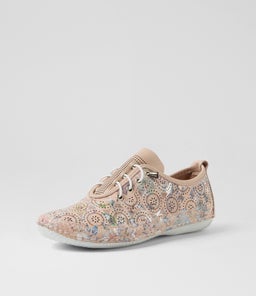 GINZIA DF BLUSH FLORAL LEATHER