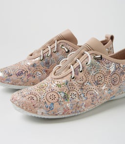 GINZIA DF BLUSH FLORAL LEATHER