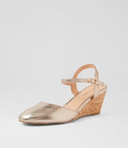 LEISAL DF CHAMPAGNE CORK HEEL LEATHER