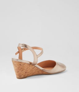 LEISAL DF CHAMPAGNE CORK HEEL LEATHER