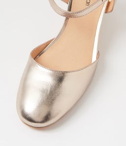 LEISAL DF CHAMPAGNE CORK HEEL LEATHER