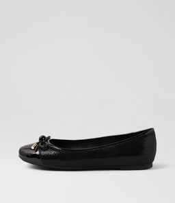KATTI DF BLACK BLACK SPECKLE PATENT LEATHER