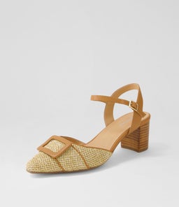 LIONA DF NATURAL DK TAN WOVEN LEATHER