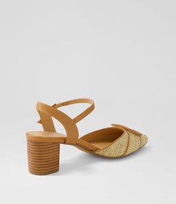 LIONA DF NATURAL DK TAN WOVEN LEATHER