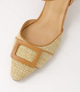 LIONA DF NATURAL DK TAN WOVEN LEATHER