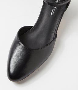 OMARLA DF BLACK BLACK HEEL LEATHER