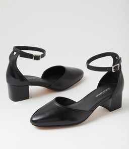 OMARLA DF BLACK BLACK HEEL LEATHER