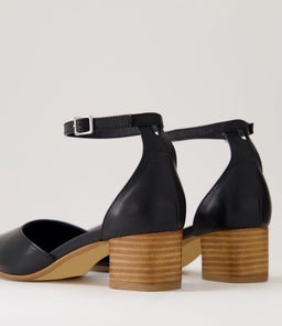 OMARLA DF BLACK NATURAL HEEL LEATHER