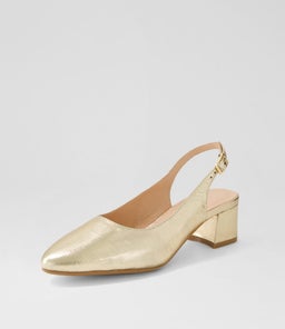OLLIEN DF GOLD TEXTURED LEATHER