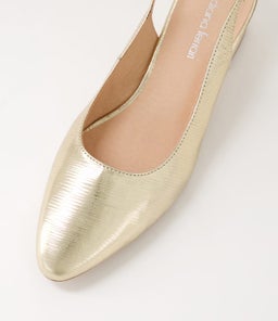 OLLIEN DF GOLD TEXTURED LEATHER