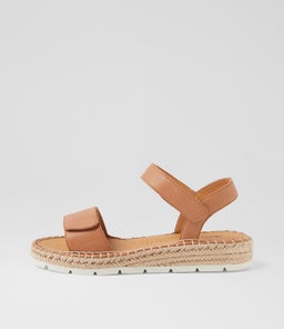 LAREEN DF DK TAN WHITE SOLE LEATHER