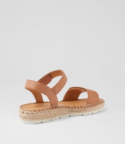 LAREEN DF DK TAN WHITE SOLE LEATHER