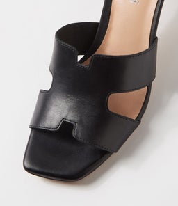 HARIETTE DF BLACK BLACK HEEL LEATHER