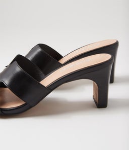 HARIETTE DF BLACK BLACK HEEL LEATHER