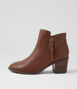 HALEENA DF LT CHOC DK BROWN HEEL LEATHER