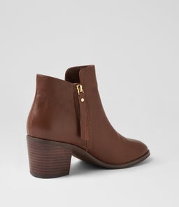 HALEENA DF LT CHOC DK BROWN HEEL LEATHER