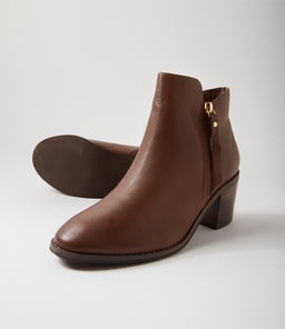 HALEENA DF LT CHOC DK BROWN HEEL LEATHER