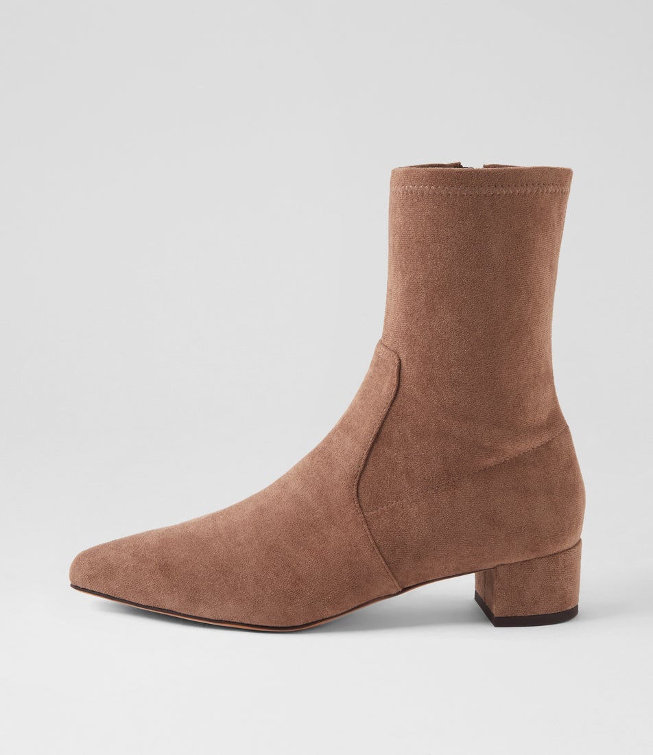 Cared Light Choc Stretch Microsuede Ankle Boots Cared Light Choc Stretch Microsuede Ankle Boots