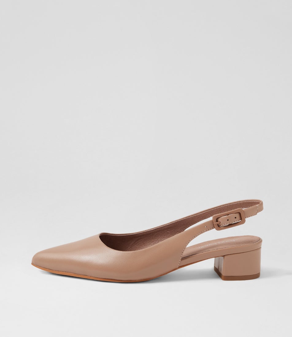 Claytin Taupe Leather Heels Claytin Taupe Leather Heels