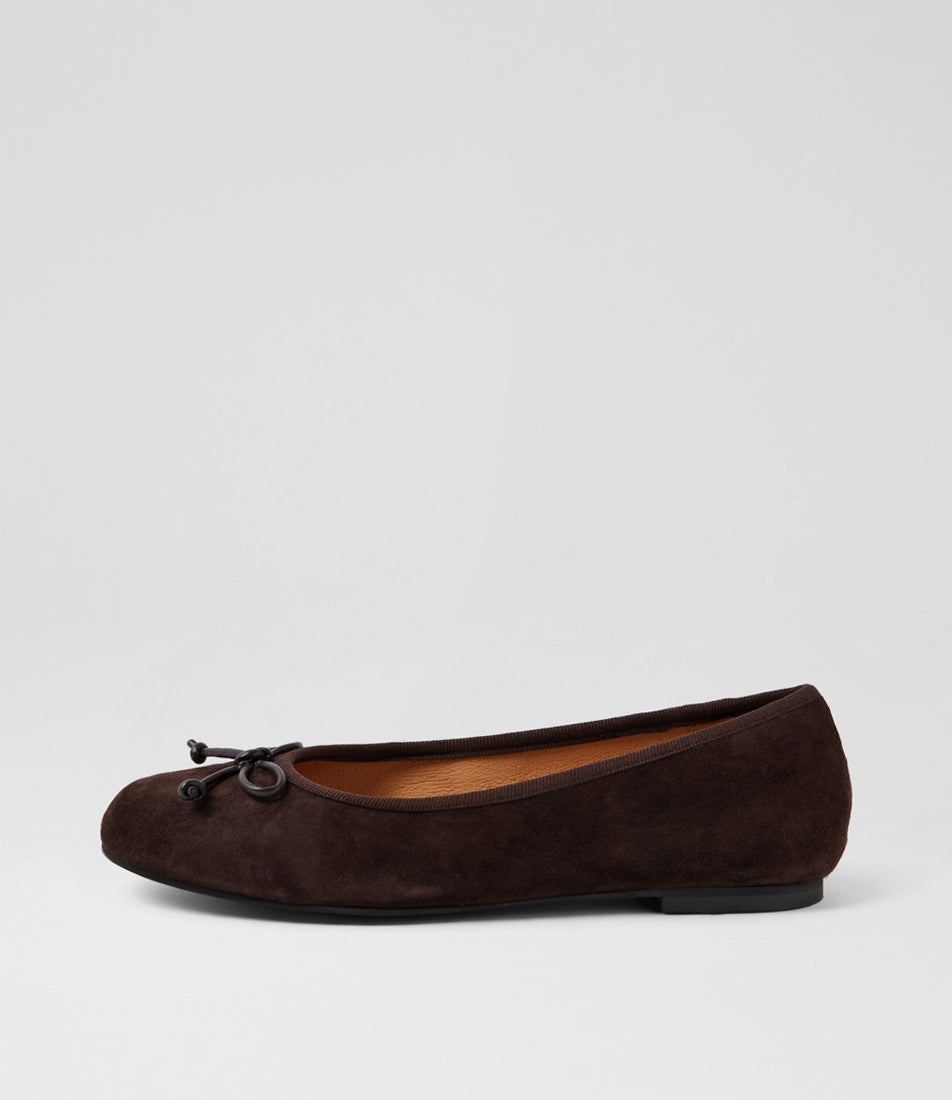 Malerina Choc Suede Ballet Flats