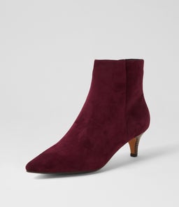 CONOIR DF BURGUNDY DK BROWN HEEL SUEDE