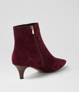 CONOIR DF BURGUNDY DK BROWN HEEL SUEDE