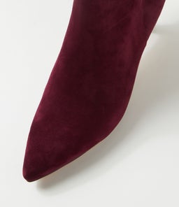 CONOIR DF BURGUNDY DK BROWN HEEL SUEDE