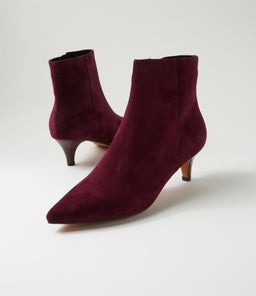 CONOIR DF BURGUNDY DK BROWN HEEL SUEDE