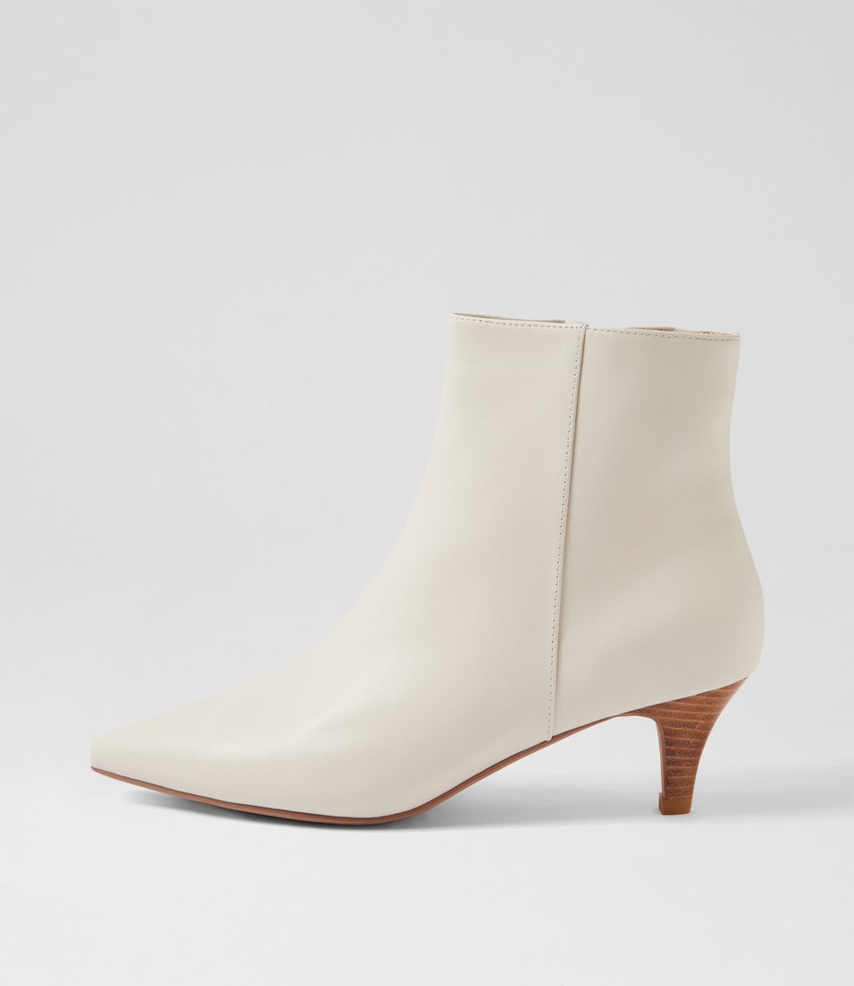 Conoir Cream Natural Leather Ankle Boots